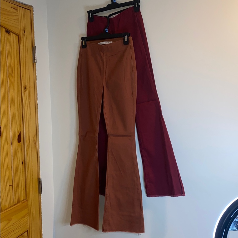 2 Pack Tinseltown High-Rise Brown/ Maroon Flare Pants 
Both Size 1